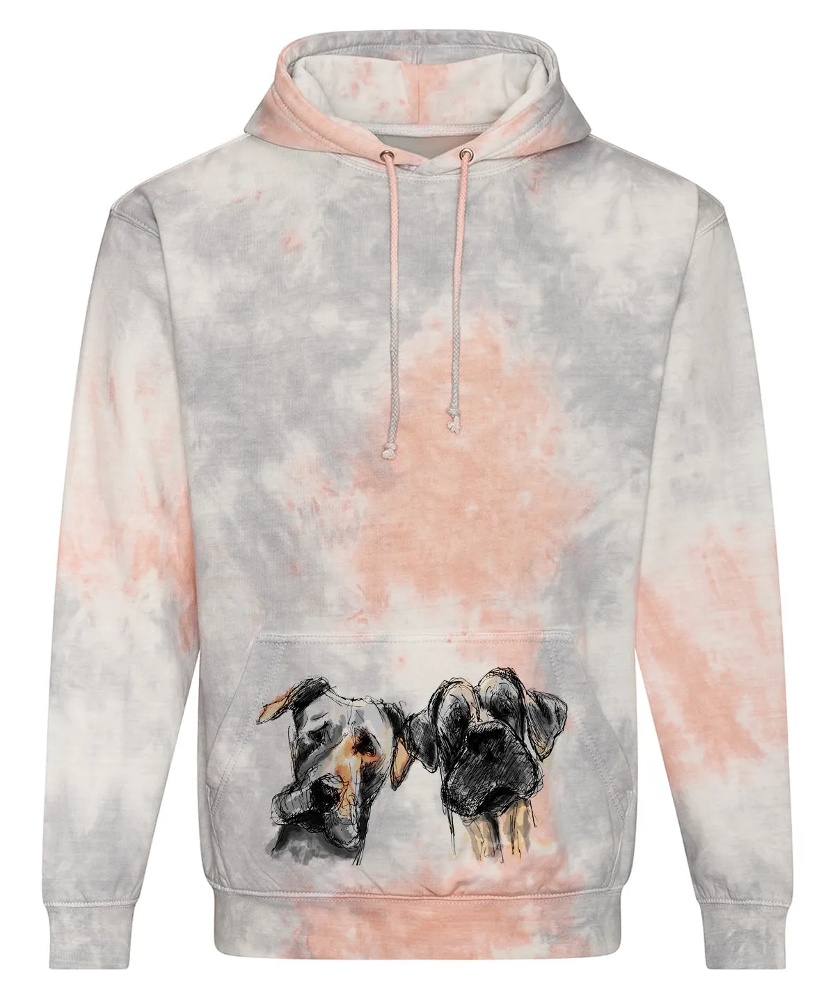 Tie dye hoodie, dogs