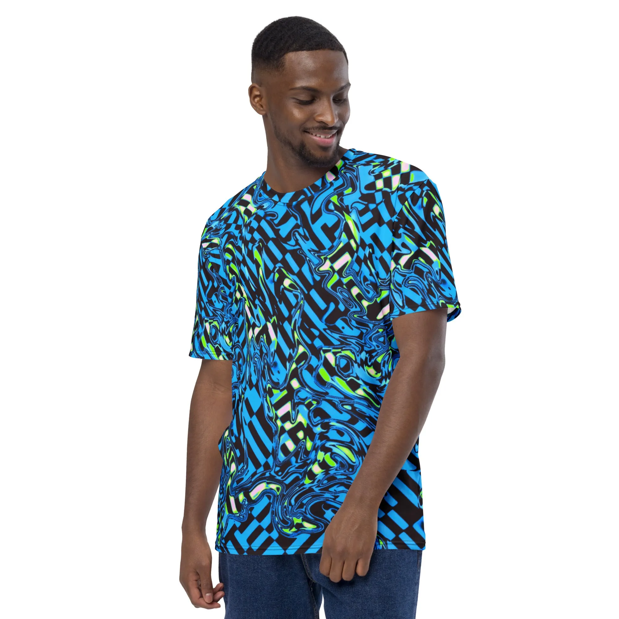 Trippy Blue Checkered Unisex T-Shirt