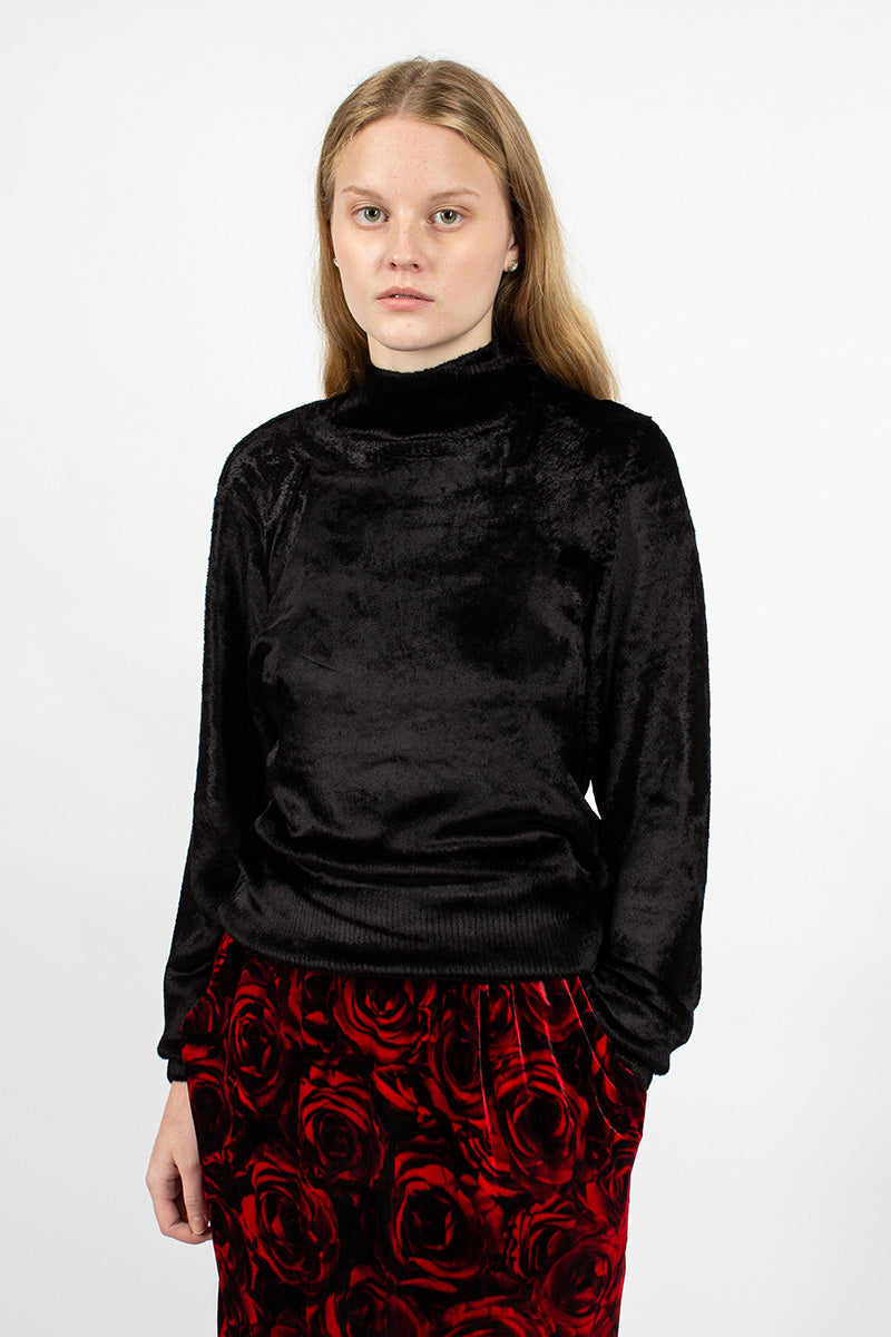 Velvet Effect Jumper Black