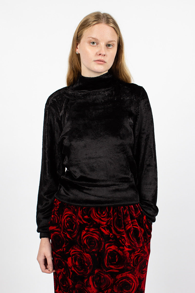 Velvet Effect Jumper Black