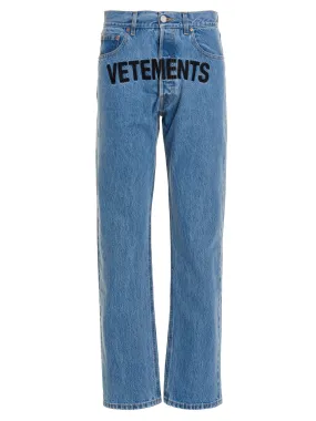 Vetements Logo Embroidered Mid-Rise Jeans