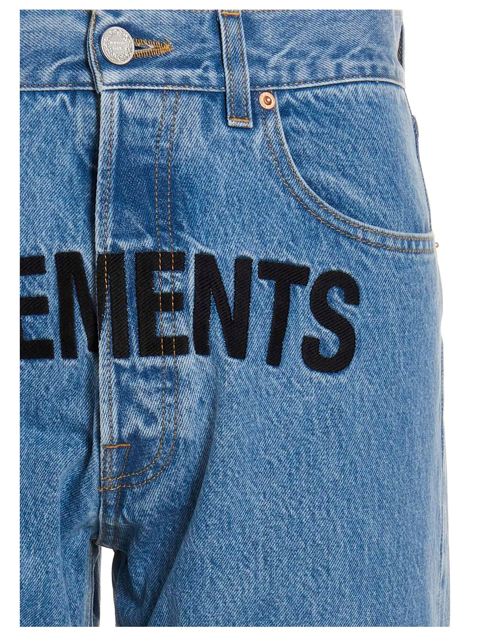 Vetements Logo Embroidered Mid-Rise Jeans