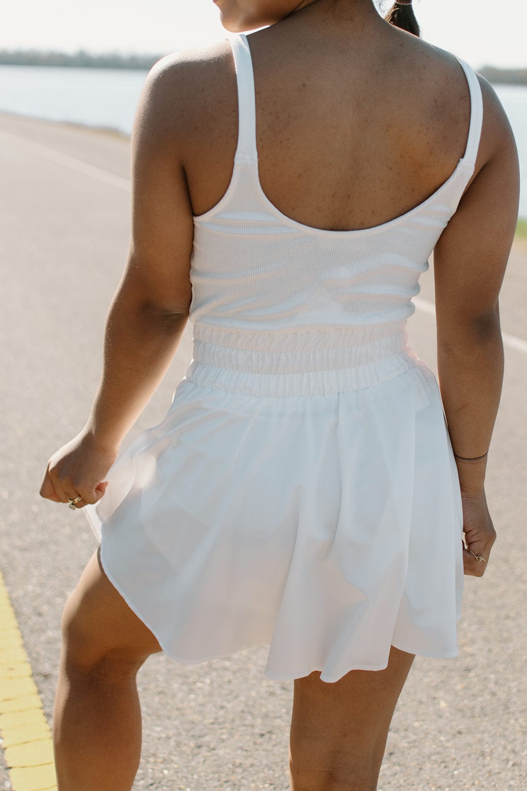 White Athletic Romper Dress