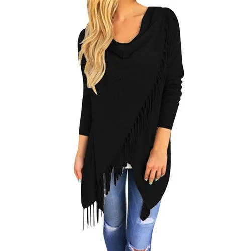 Women's Casual Streetwear Solid Color Tassel Pullovers Sweater