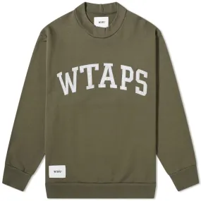 WTAPS College Logo Mock Neck SweatOlive Drab