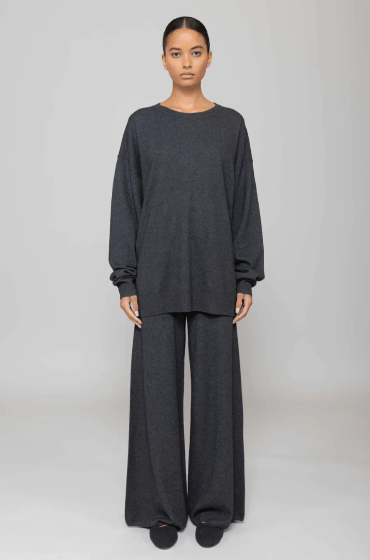 Zoe Oversized Crew sweater - Asphalt