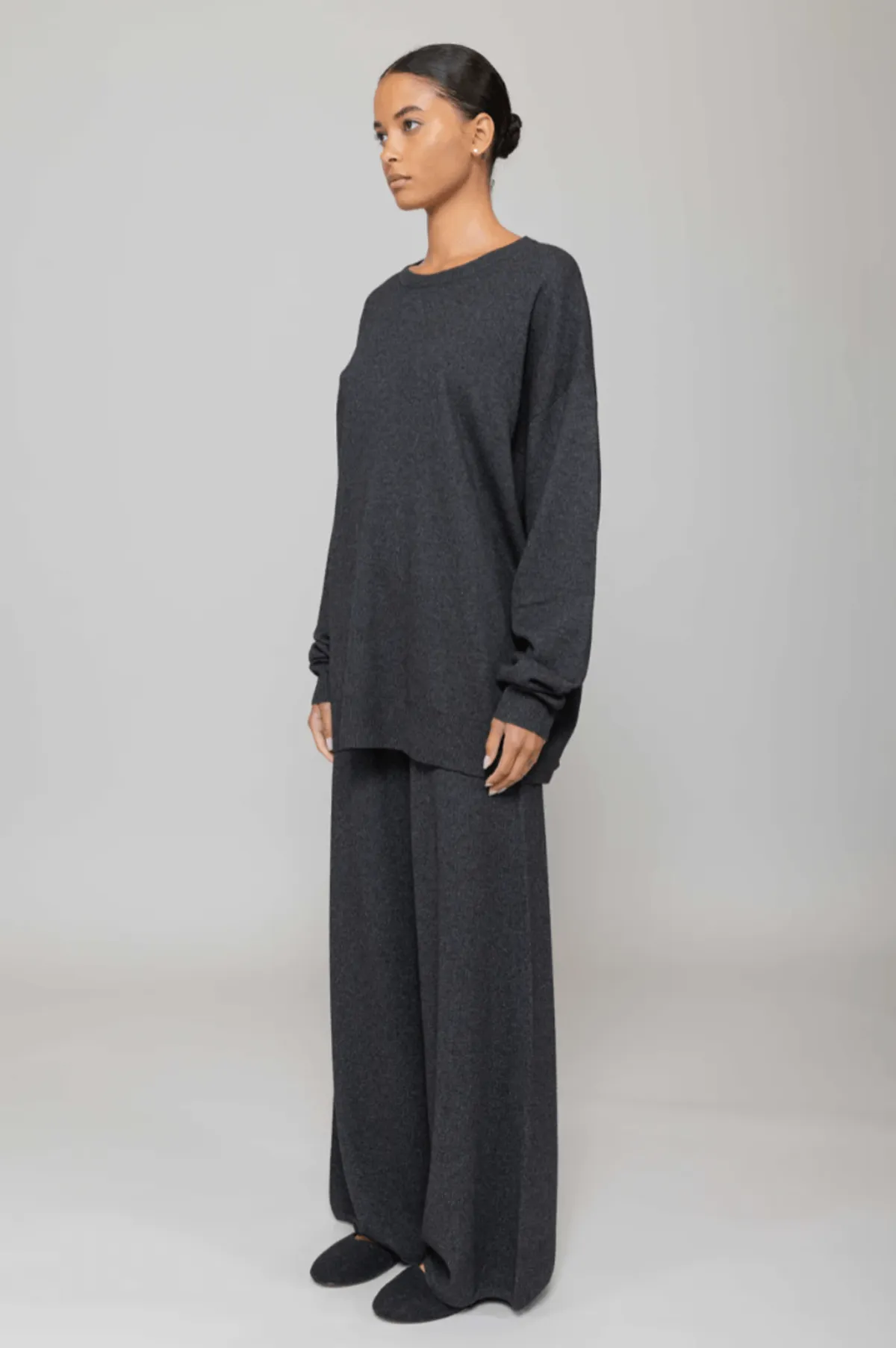 Zoe Oversized Crew sweater - Asphalt